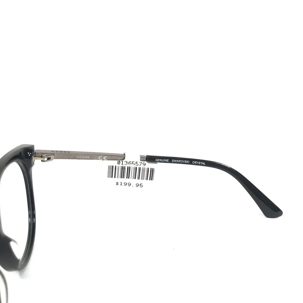 Guess Eyeglasses Frames GU2799-S 001 Black Gray Round Cat Eye Full Rim 52-16-140
